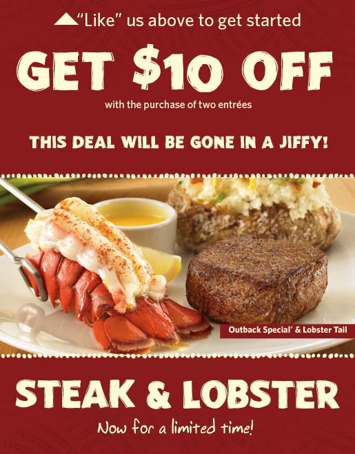 10 off Coupon for Outback Steakhouse Gather Lemons