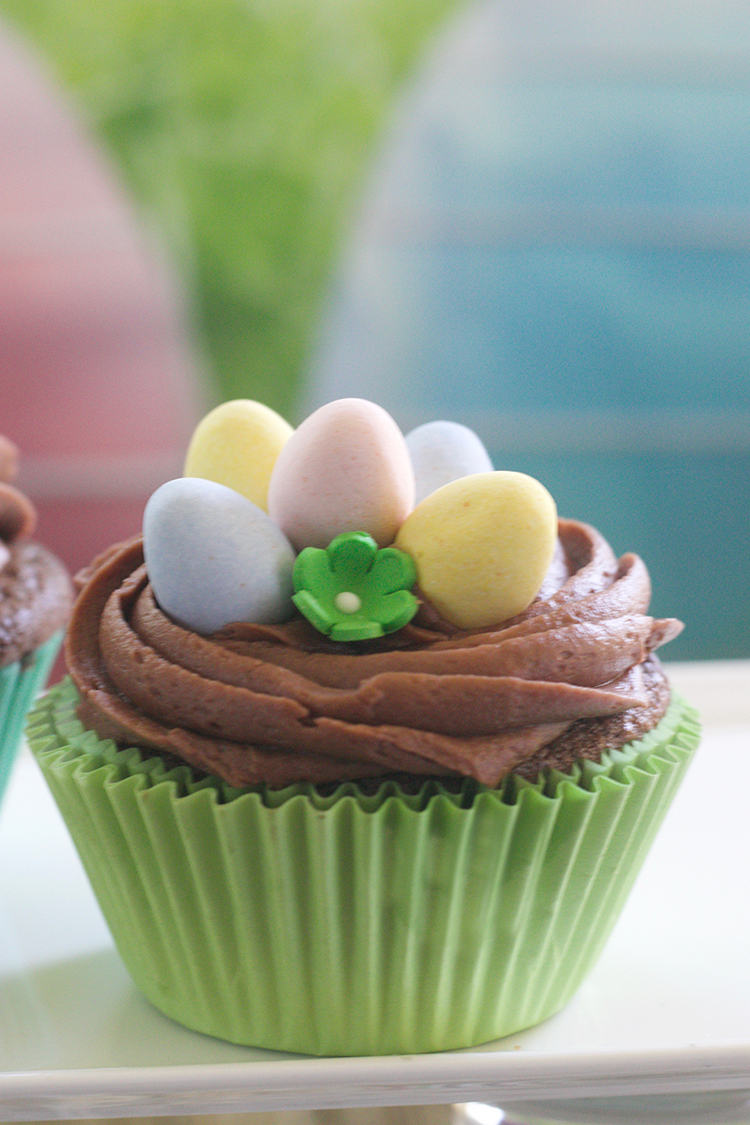 Simple Spring Easter Cupcakes with Cadbury Mini Eggs
