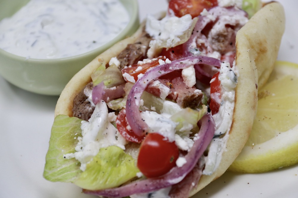 Steak Gyros with Tzatziki Cucumber Sauce - Creme De La Crumb