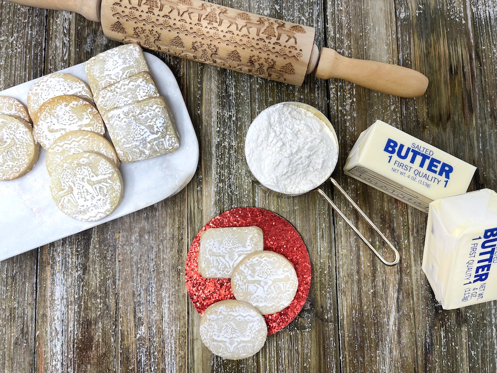 Christmas Shortbread Cookies Recipe for Embossed Rolling Pin • Food Folks  and Fun