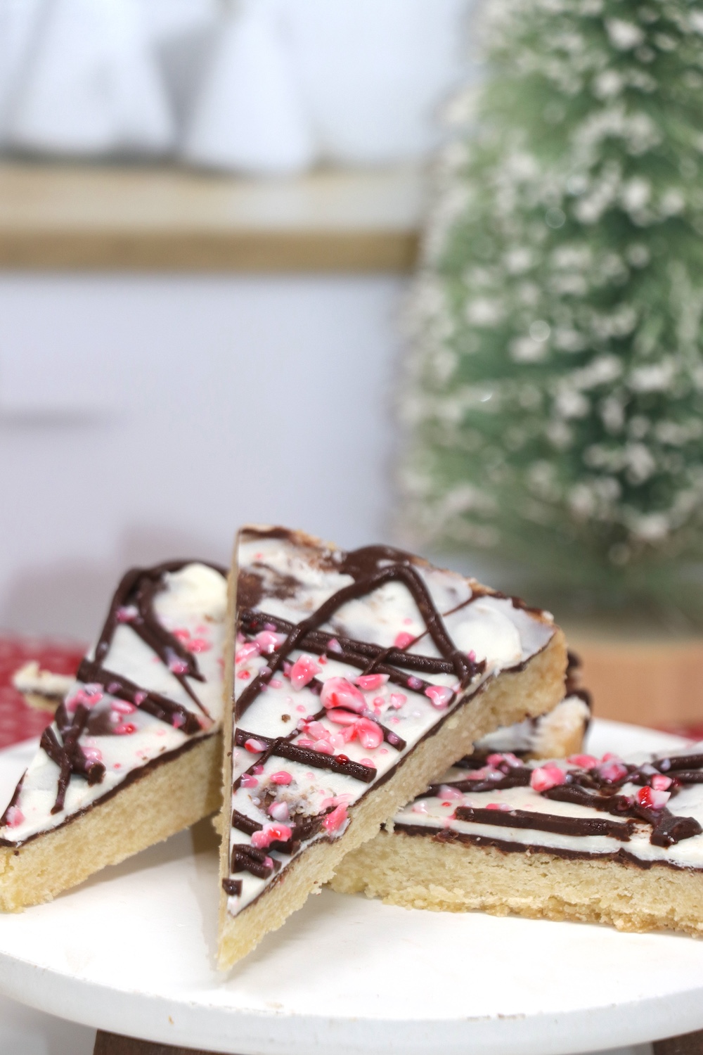 Peppermint Bark Shortbread Cookies