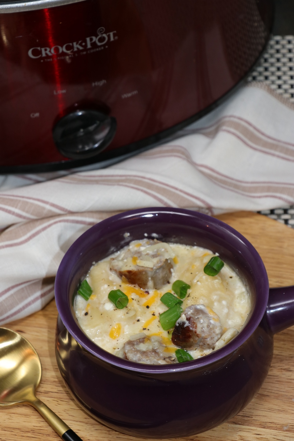 Slow Cooker Pierogi & Kielbasa Casserole