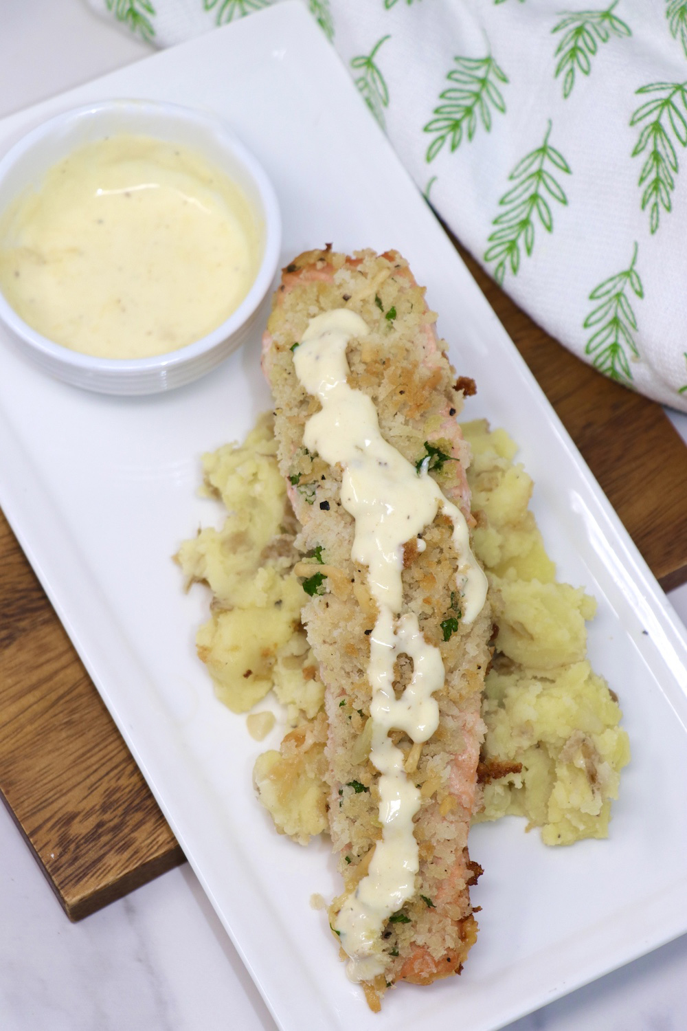 Herb Crusted Salmon with Mustard Sauce