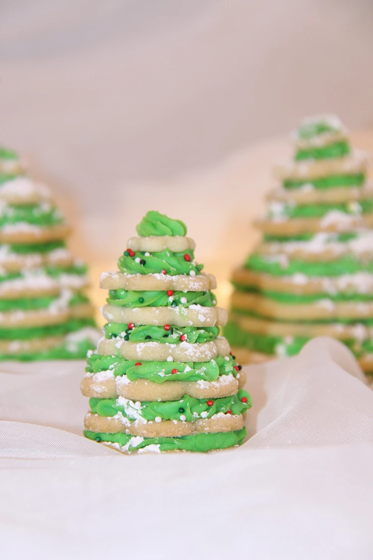 Christmas Tree Cookie Stacks