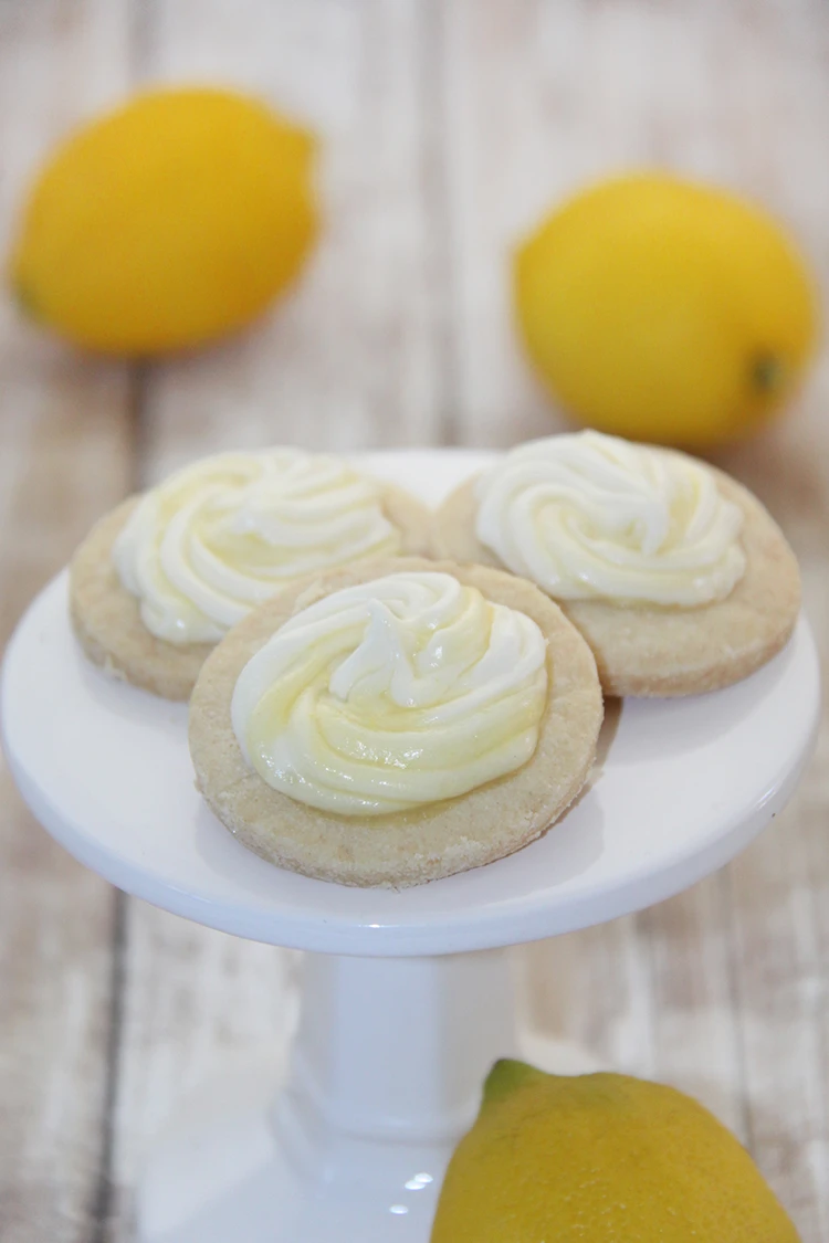 Shortbread Cookies with Cream Cheese-Lemon Curd Frosting