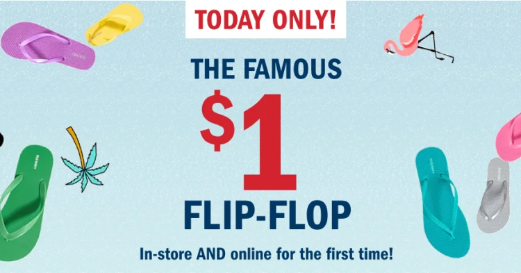 Old Navy: $1 Flip Flop Sale
