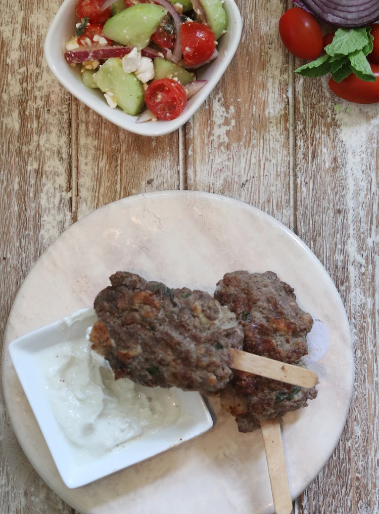 Beef Kabobs with Greek Dipping Sauce