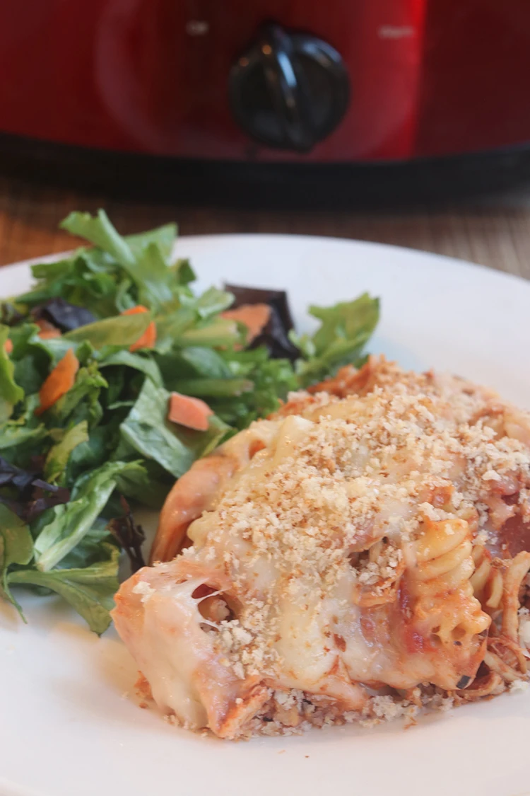 Slow Cooker Chicken Parmesan Casserole