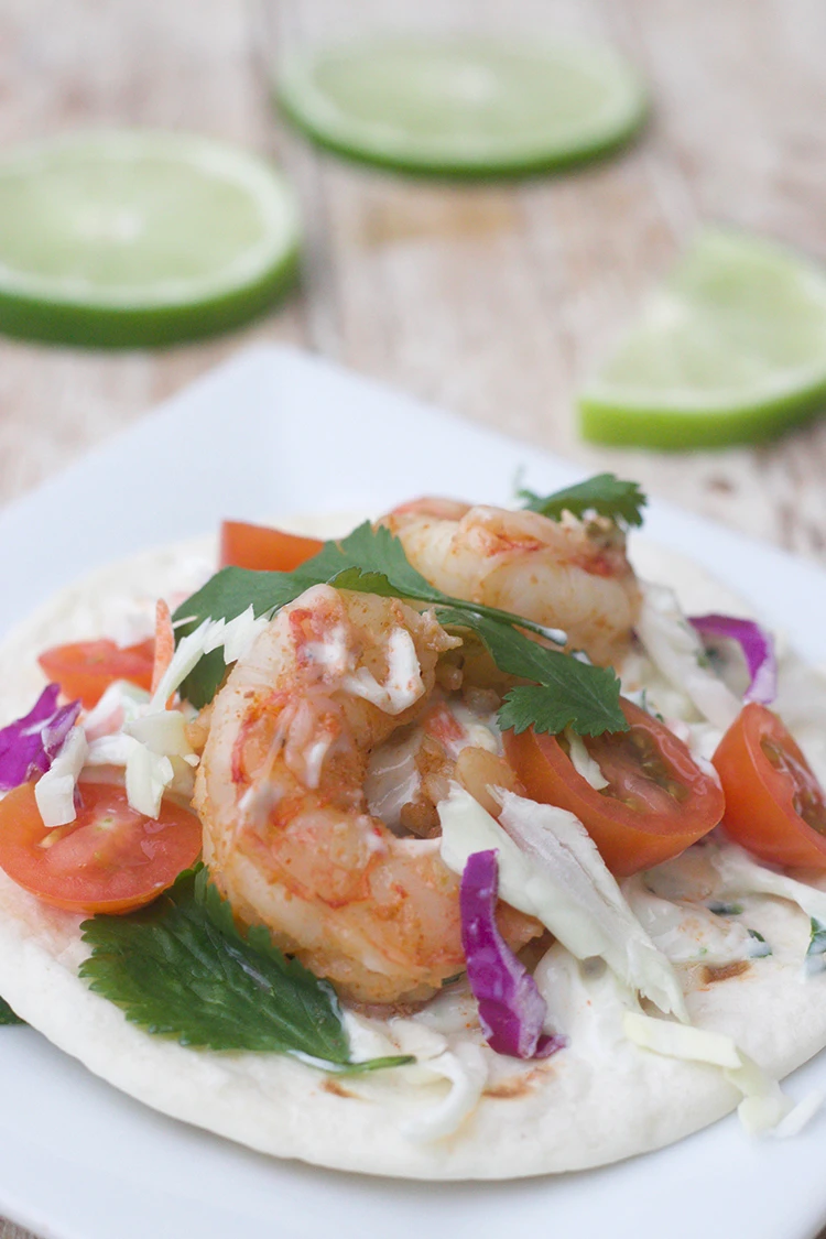 Shrimp Street Taco with Lime Cilantro Slaw