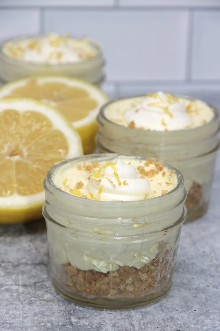 No Bake Lemon Cheesecake in Jars