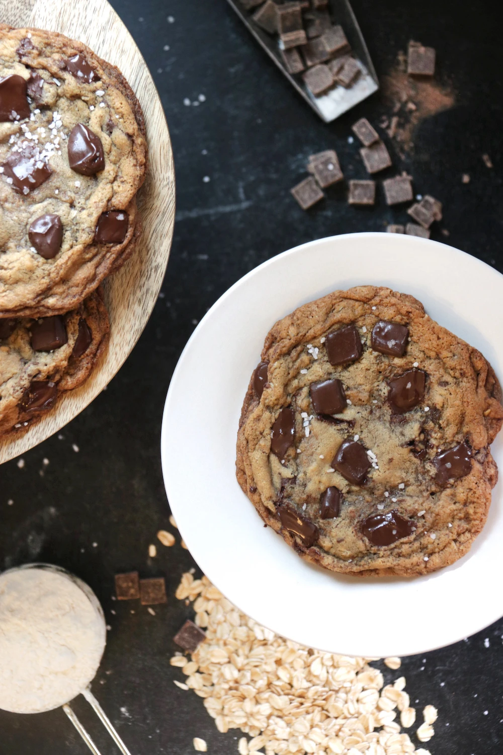 Sea Salt Dark Chocolate Chunk Oatmeal Cookies
