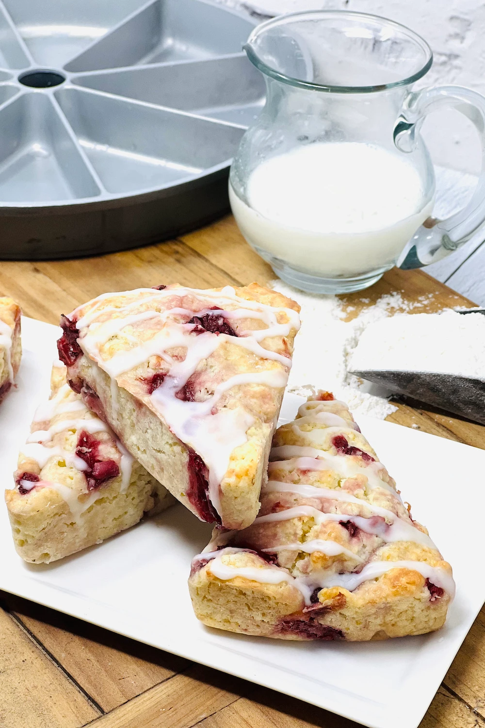 Tart Cherry Scones with Vanilla Glaze