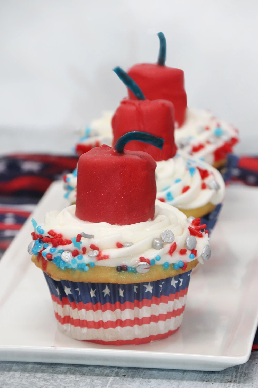 4th of July Firecracker Cupcakes